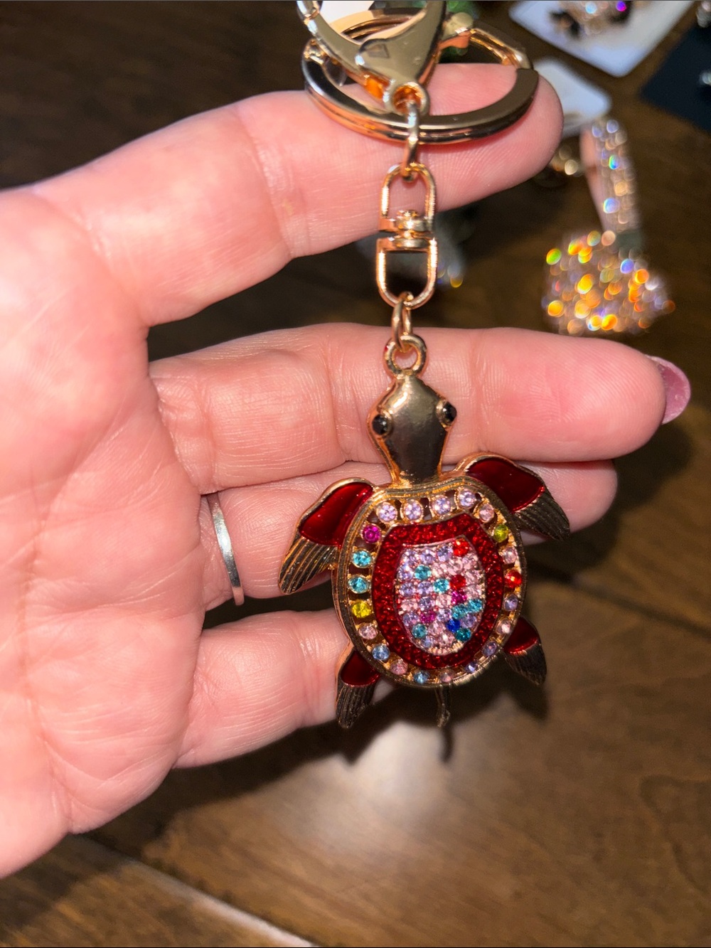 Choose 1 Crystal Embellished Key & Card Holder/bag charm/brooch NEW - Picture 4 of 8